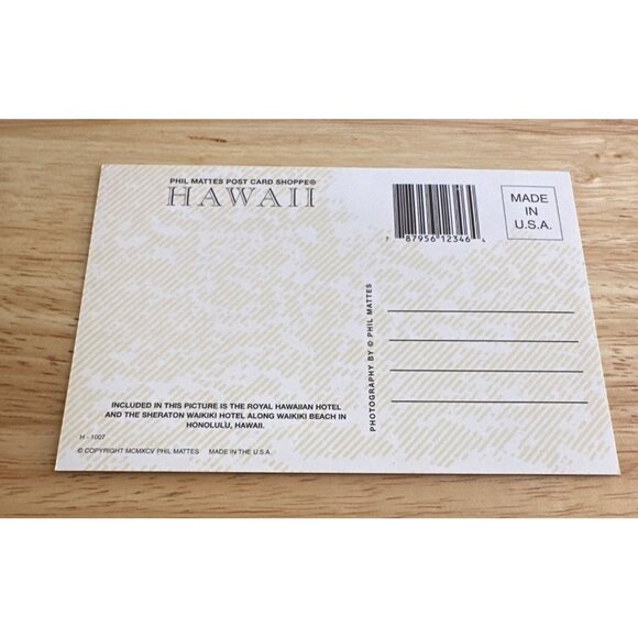 Vintage Waikiki Postcard Phil Mattes / Aerial View Royal Hawaiian Hotel Sku 0200 - Picture 4 of 4
